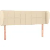 vidaXL Hoofdbord met randen 147x23x78/88 cm stof crèmekleurig