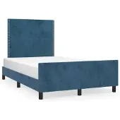 vidaXL Bedframe zonder matras 120x200 cm fluweel donkerblauw