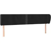 vidaXL Hoofdbord met randen 183x23x78/88 cm fluweel zwart