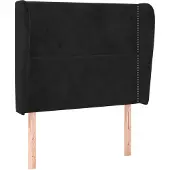 vidaXL Hoofdbord met randen 103x23x118/128 cm fluweel zwart