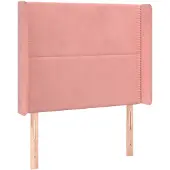 vidaXL Hoofdbord met randen 93x16x118/128 cm fluweel roze