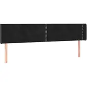 vidaXL Hoofdbord met randen 203x16x78/88 cm fluweel zwart