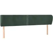 vidaXL Hoofdbord met randen 203x23x78/88 cm fluweel donkergroen