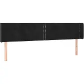 vidaXL Hoofdbord met randen 183x16x78/88 cm fluweel zwart