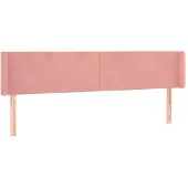 vidaXL Hoofdbord met randen 183x16x78/88 cm fluweel roze