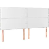 vidaXL Hoofdbord wit 200x5x118/128 cm kunstleer