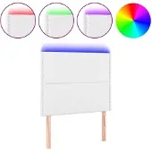 vidaXL Hoofdbord LED 100x5x118/128 cm kunstleer wit