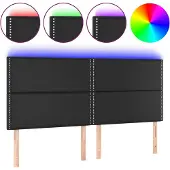 vidaXL Hoofdbord LED 180x5x118/128 cm kunstleer zwart