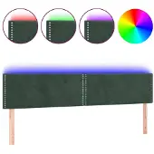 vidaXL Hoofdbord LED 180x5x78/88 cm fluweel donkergroen