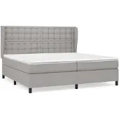 vidaXL Boxspring met matras stof lichtgrijs 200x200 cm