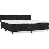 vidaXL Boxspring met matras fluweel zwart 200x200 cm