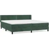 vidaXL Boxspring met matras fluweel donkergroen 200x200 cm