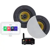Aquasound N-Joy Connect n-joy connect badkamerradio - controller (ipx7) - wand lader - zumba speakerset wit - bluetooth versterker / 70 watt / 230v/24v EMN70-ZW