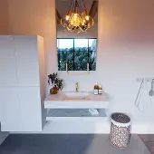 Mondiaz Alan DLux planchet 100cm met wastafel midden 1 kraangat opalo
