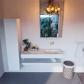 Mondiaz Alan DLux planchet 120cm met wastafel rechts zonder kraangat opalo