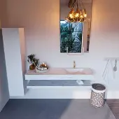 Mondiaz Alan DLux planchet 150cm met wastafel rechts 1 kraangat opalo