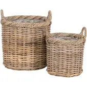House Nordic Set van 2 opbergmanden Kiti | rotan naturel 40x40x48 cm opbergmanden | NADUVI