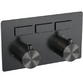 Brauer Gunmetal Edition 3-weg inbouwthermostaat met drukknoppen met in- en afbouwdelen gunmetal geborsteld PVD