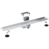 FortiFura Galeria Douchegoot - 200cm - zonder rooster - vloerflens - Geborsteld RVS PVD (RVS) YZ-A200-Basic-drain