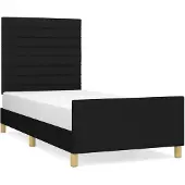 vidaXL Bedframe zonder matras 100x200 cm stof zwart