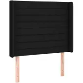 vidaXL Hoofdbord met randen 83x16x118/128 cm stof zwart