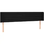 vidaXL Hoofdbord met randen 203x16x78/88 cm stof zwart