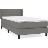 vidaXL Boxspring met matras stof donkergrijs 100x200 cm