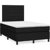 vidaXL Boxspring met matras stof zwart 120x200 cm