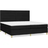 vidaXL Boxspring met matras stof zwart 200x200 cm