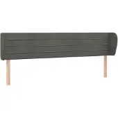 vidaXL Hoofdbord met randen 183x23x78/88 cm fluweel donkergrijs
