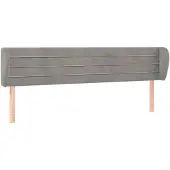 vidaXL Hoofdbord met randen 183x23x78/88 cm fluweel lichtgrijs