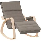 vidaXL Schommelstoel stof taupe