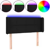 vidaXL Hoofdbord LED 93x16x78/88 cm stof zwart