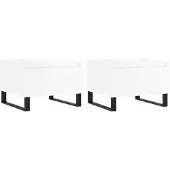 vidaXL Salontafels, 2 stuks, hoogglanzend wit, 50x46x35 cm, houtvezel