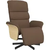 vidaXL Fauteuil verstelbaar met voetensteun stof bruin