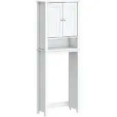vidaXL Toiletmeubel BERG 60x27x164,5 cm massief hout wit