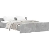 vidaXL Bedframe met hoofd- en voeteneinde betongrijs 140x200 cm