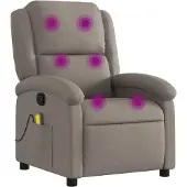 vidaXL Massagestoel verstelbaar stof taupe