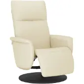 vidaXL Fauteuil verstelbaar met voetensteun kunstleer crèmekleurig