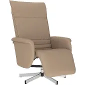 vidaXL Fauteuil verstelbaar met voetensteun kunstleer cappuccinokleur