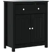 vidaXL Badkamerkast BERG 69,5x34x80 cm massief grenenhout zwart