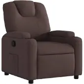 vidaXL Fauteuil verstelbaar stof donkerbruin