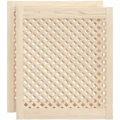 vidaXL Kastdeuren met latwerk 2 st 59,5x69 cm massief grenenhout