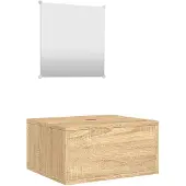 vidaXL 2-delige Badkamermeubelset bewerkt hout eikenkleurig