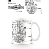 Star Wars - Disney Kop - Millennium Falcon Sketch - voor Geen - wit | Maat Standard
