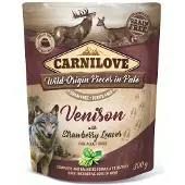 Carnilove dog pouch hert/aardbeienblad - Natvoer Hond
