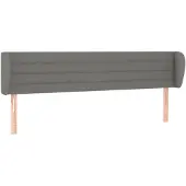 vidaXL Hoofdbord met randen 203x23x78/88 cm stof donkergrijs