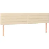 vidaXL Hoofdborden 180x5x78/88 cm stof crèmekleurig