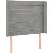 vidaXL Hoofdbord met randen 103x16x118/128 cm fluweel lichtgrijs