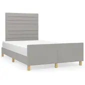vidaXL Bedframe zonder matras 120x200 cm stof lichtgrijs